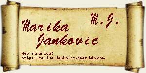 Marika Janković vizit kartica